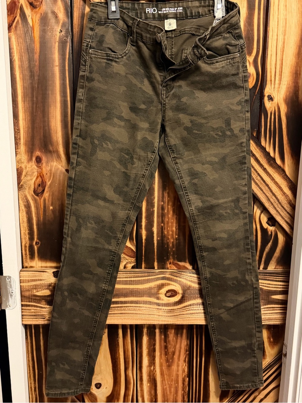 RIO Olive Camo Skinny Jeans for Women